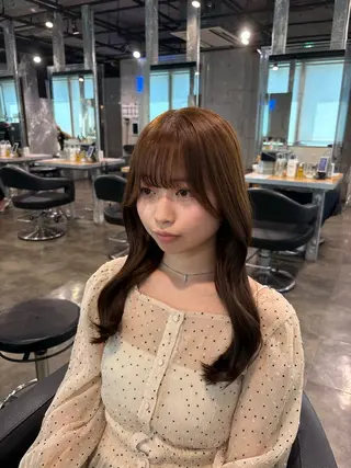 セミロング カラー ハイトーン 横浜💞ミオのヘアスタイル