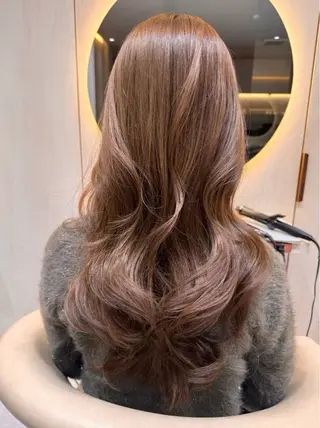セミロング カラー ❤️ブリーチなし💚 ダブルカラー平野実花のヘアスタイル