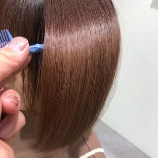 セミロング カラー ムトウセイマ/ 縮毛矯正/ブリーチのヘアスタイル