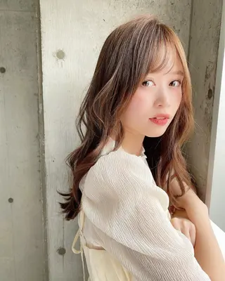 セミロング 韓国風ヘア✻透明感 カラー✻yukaのヘアスタイル