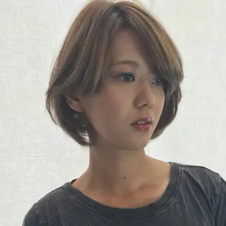 ショート カラー パーマ yukari 艶髪ヘアのヘアスタイル