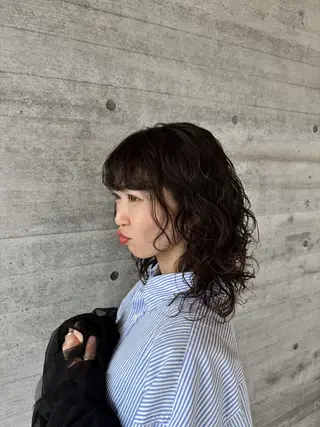 セミロング パーマ 透明感カラー/艶髪 /鎌倉/ヤタベケンタのヘアスタイル