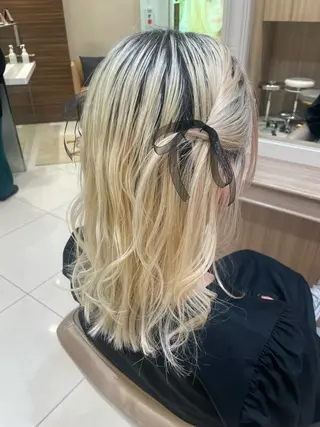 セミロング ヘアアレンジ 韓国ヘアメイク🎀/ 縮毛矯正✨山本媛香のヘアスタイル
