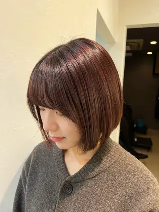 ショート カラー ミディアムレイヤー/ 艶カラー🎀　emiのヘアスタイル