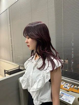 セミロング カラー tetohair ありもとみゆのヘアスタイル