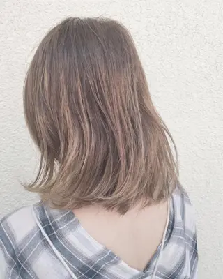 ミディアム カラー パーマ ヘアアレンジ 【白髪ぼかし 専門GBG】自由が丘のヘアスタイル