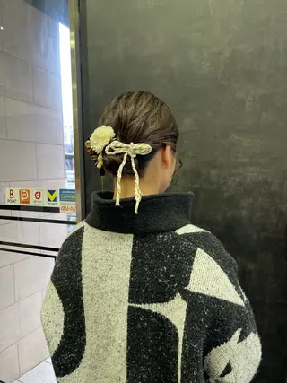 ミディアム ヘアアレンジ ヘアセット/透明感 カラー/あんりんのヘアスタイル