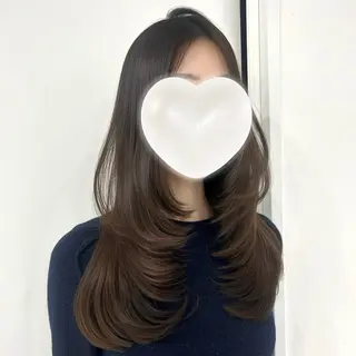 ロング yuuka 🖤韓国ヘア🖤のヘアスタイル