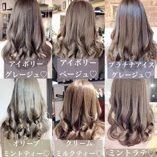 セミロング カラー ブリーチなし/韓国風 /レイヤー/山口のヘアスタイル