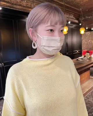 ショート カラー haco＋所属・圧倒的デザイン力 店長🎨RENAのヘアスタイル