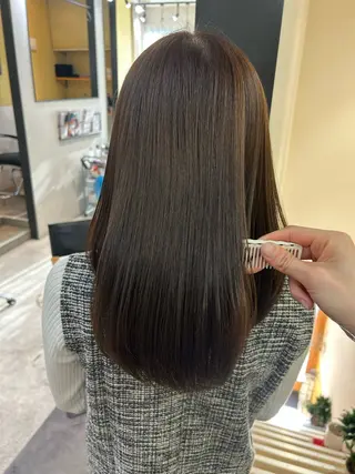 セミロング カラー hub hair レイヤー/透明感のヘアスタイル