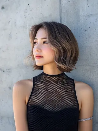 ショート カラー レイヤー×顔周 り×髪質改善/MIUのヘアスタイル