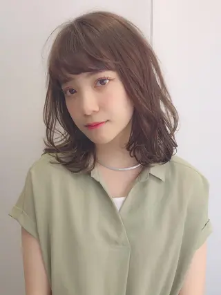 ミディアム カラー 髪質改善、縮毛矯正 店長浅野太郎のヘアスタイル