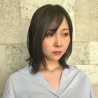 ミディアム カラー 🍒中川葵久美🍒 レイヤー/メンズのヘアスタイル