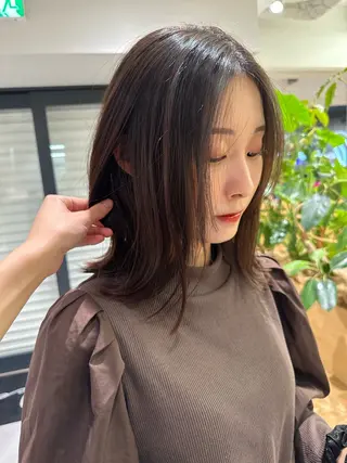 ミディアム 切りっぱなし/髪質 改善矯正/さやか🫧のヘアスタイル