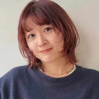 ショート カラー あやめ【顔まわり/レ イヤー/柔らかカラ】のヘアスタイル