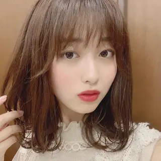 ミディアム 元重 宣博のヘアスタイル