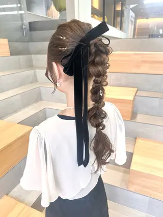 ロング ヘアアレンジ 染谷 遥花のヘアスタイル