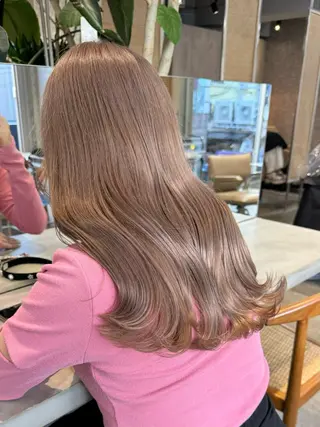 ミディアム カラー 渋谷ブリーチカラー 韓国ヘアyuikoのヘアスタイル