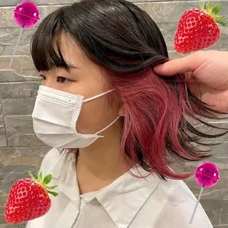 セミロング カラー 梅田美容室/ ウルフカットのヘアスタイル