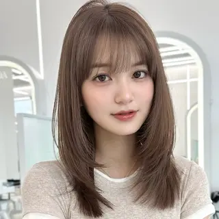 ミディアム カラー 🫧ボブカットモデル 韓国透明感カラー🫧のヘアスタイル
