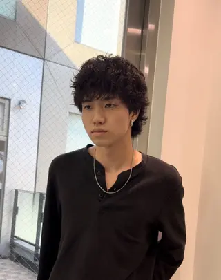 ミディアム パーマ メンズ fifth天神パーマ 特化/大田宗一朗のヘアスタイル