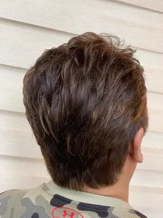 ショート カラー パーマ メンズ パーマスタジオ グレイス はやとのヘアスタイル