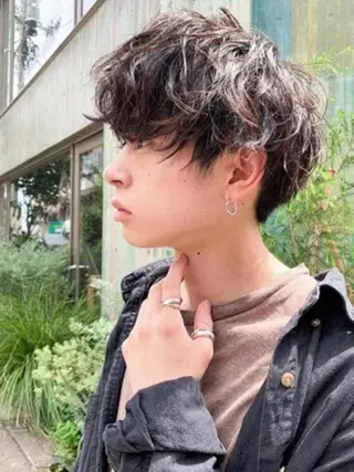 ショート カラー パーマ ヘアアレンジ メンズ ダブルカラー特化💍 tiam💍韓国ヘアのヘアスタイル