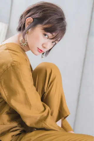 ショート カラー パーマ ヘアアレンジ 【白髪ぼかし 専門GBG】自由が丘のヘアスタイル
