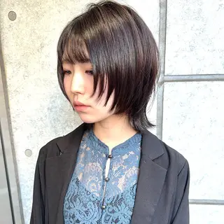 ショート カラー 癖毛救済✂️ボブ /髪質改善ストレートのヘアスタイル