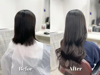 ロング カラー ヘアアレンジ 韓国ヘア🤍髪質改善 🇰🇷AKANEのヘアスタイル