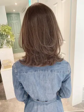 カラー ブリーチなし 透明感カラー/艶髪のヘアスタイル