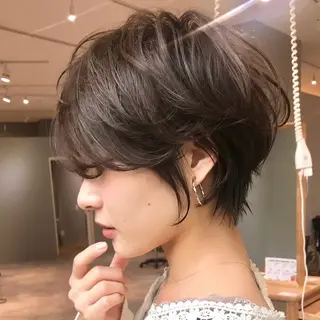 ショート 結べるレイヤーカット /カラー/あさかのヘアスタイル