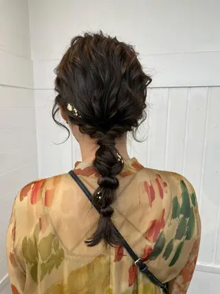 カラー ヘアアレンジ ミディアム パーマ newi 川崎店のヘアスタイル