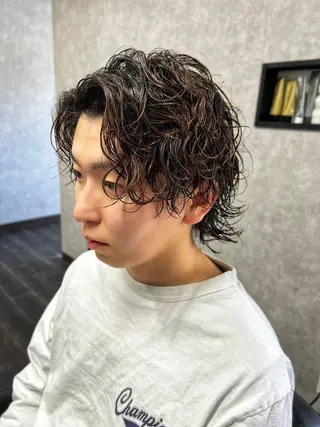 ミディアム パーマ メンズ N.O.X 中村のヘアスタイル