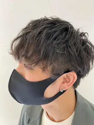 ミディアム パーマ 柳澤 和也のヘアスタイル
