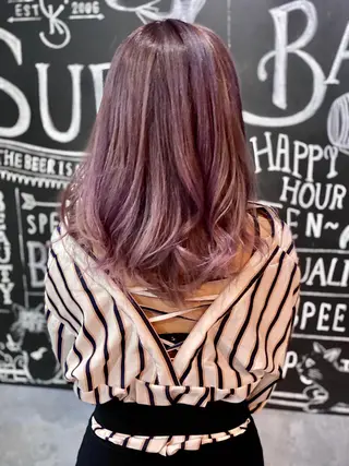 セミロング カラー 加藤 琢也のヘアスタイル