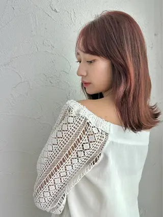 ミディアム カラー 前田 加奈子のヘアスタイル