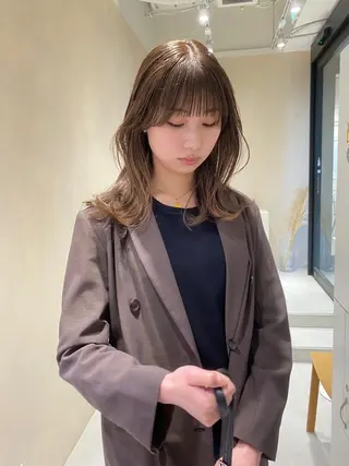 セミロング カラー ボブ/ミニボブ 透明感カラーkadoのヘアスタイル
