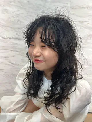 ロング パーマ 松井美樹/似合わせ ガーリー・韓国のヘアスタイル