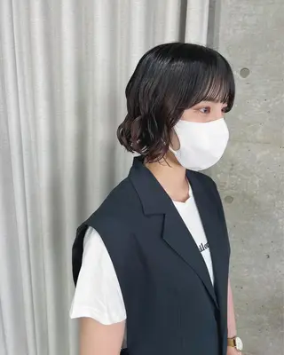 ショート パーマ ボブパーマコテ巻き風 パーマNo1深江秀平のヘアスタイル