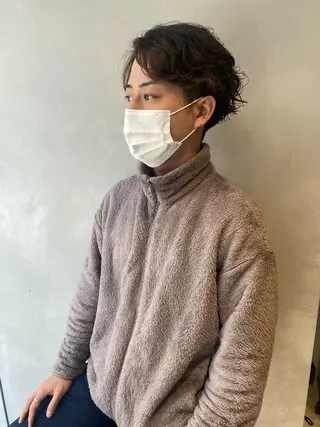 パーマ メンズ nishido ハイライト/パーマのヘアスタイル
