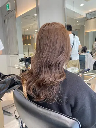 ロング オリーブ カラー✨有坂映哉のヘアスタイル