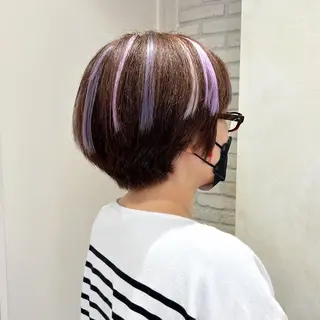 ショート ミユ🎀長さ出し 🎨デザインカラーのヘアスタイル