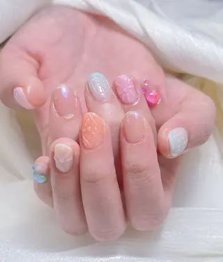 ネイル candy nail 韓国風ワンホンネイルのネイルデザイン