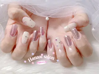ミディアム Hanaai salon あまねのネイルデザイン
