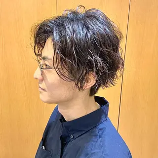 ミディアム パーマ メンズ メンズパーマ&メンズ 縮毛矯正/平野/渋谷のヘアスタイル