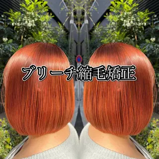 ミディアム カラー パーマ 髪質改善/縮毛矯正 /レイヤー岡部のヘアスタイル