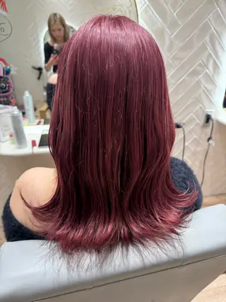 セミロング カラー 河添 麗菜のヘアスタイル