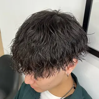ショート パーマ メンズ メンズパーマ/波巻き 新潟/万代/夏芽🎀のヘアスタイル
